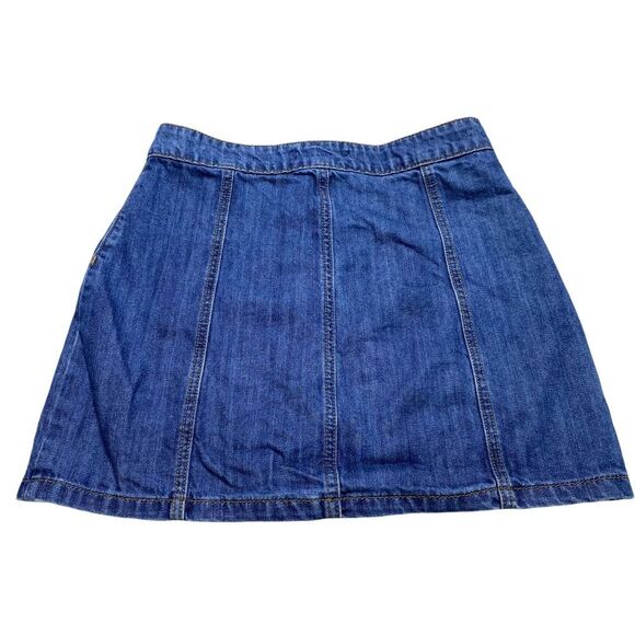 Forever 21 Floral Embroidered Button Front Denim Bohemian Mini Skirt Sz M - Picture 2 of 11